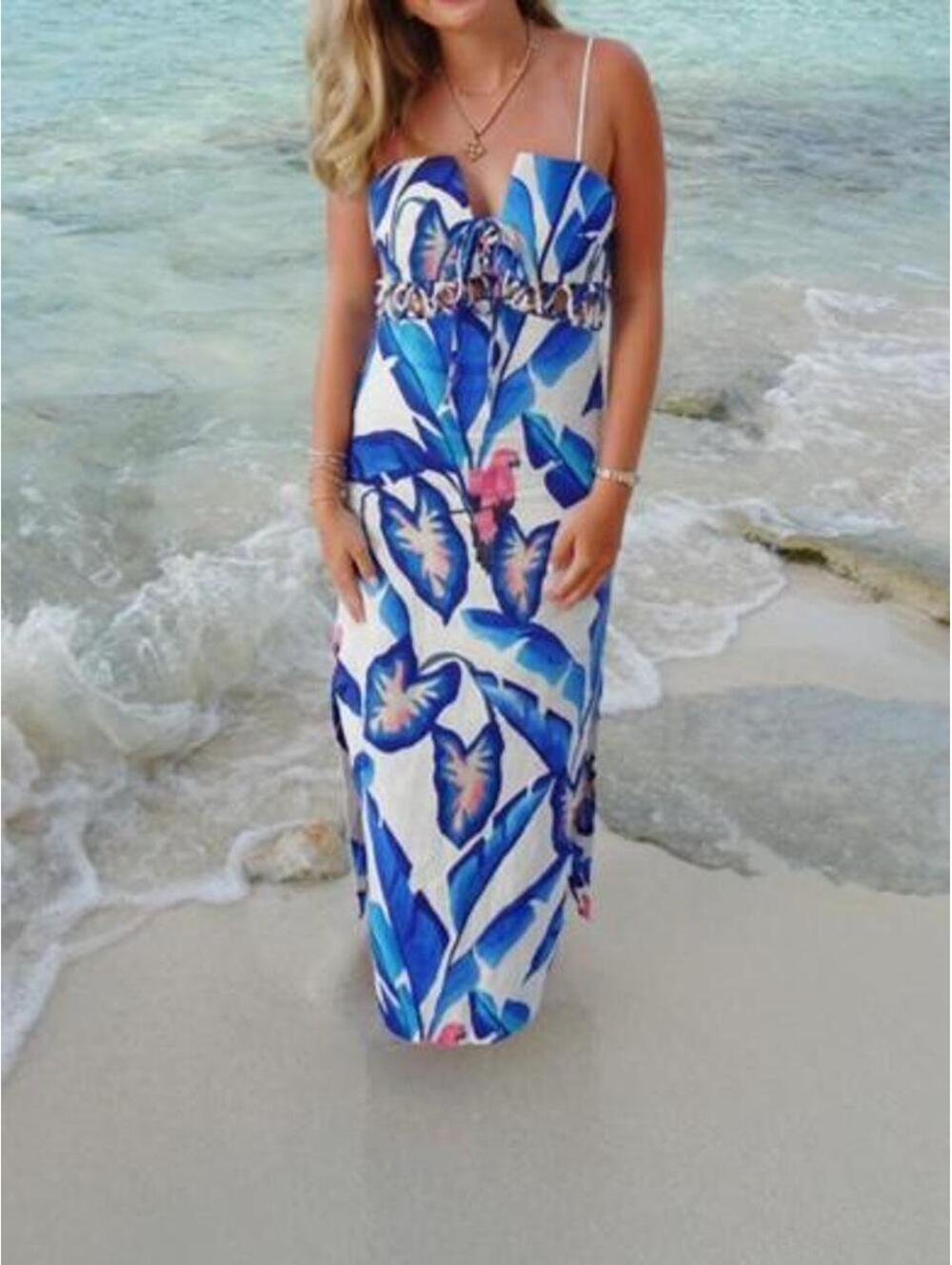 FARM Rio Linen Foliage Midi Dress